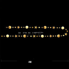 Glitter Star Circle Paper Garland Party Decor Hanging Dot Banner