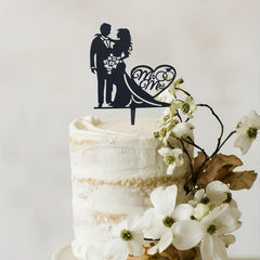 Mr & Mrs Acrylic Cake Topper - Wedding & Anniversary Decor
