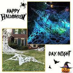 Giant Spider Web Halloween Decorations 350sqft Stretchy Spider Web