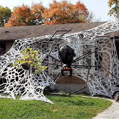 Giant Spider Web Halloween Decorations 350sqft Stretchy Spider Web