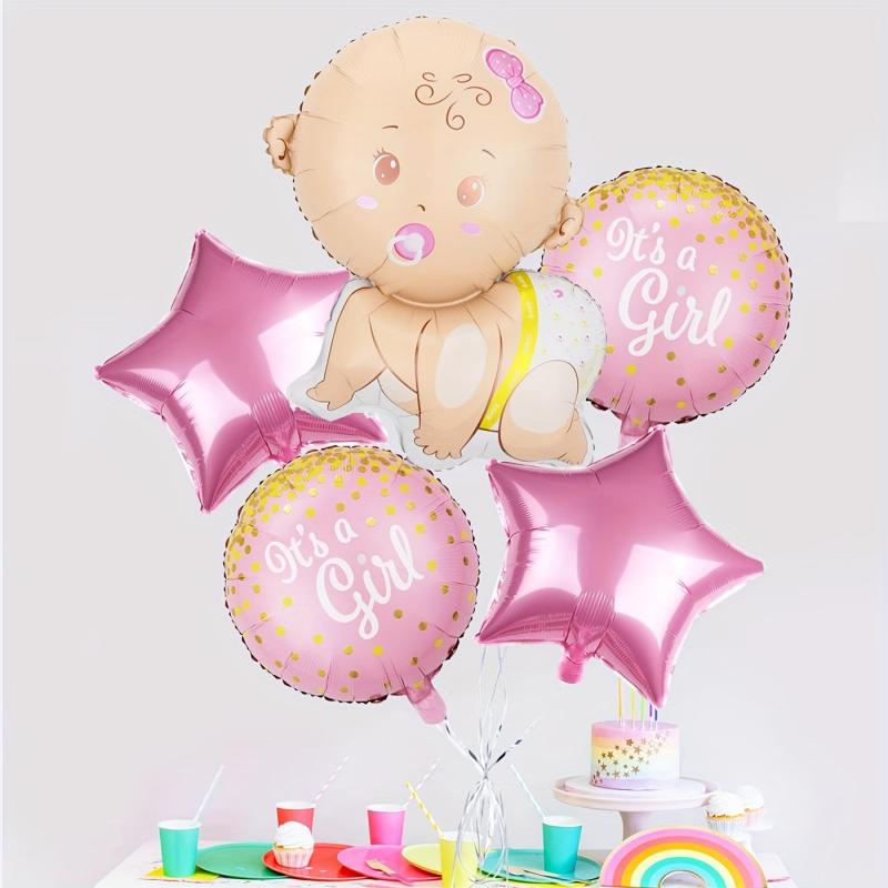 5pcs Gender Reveal Party Balloons Cartoon Decorative Balloons