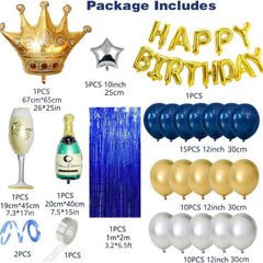 Golden Crown Birthday Party Decoration Set Prince Theme