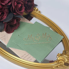 16pcs Green MR&MRS Party Cocktail Paper Napkins Wedding Decor