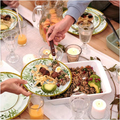 Disposable Green Golden Tableware Set Paper Cups Napkins Wedding Party Decor Sup