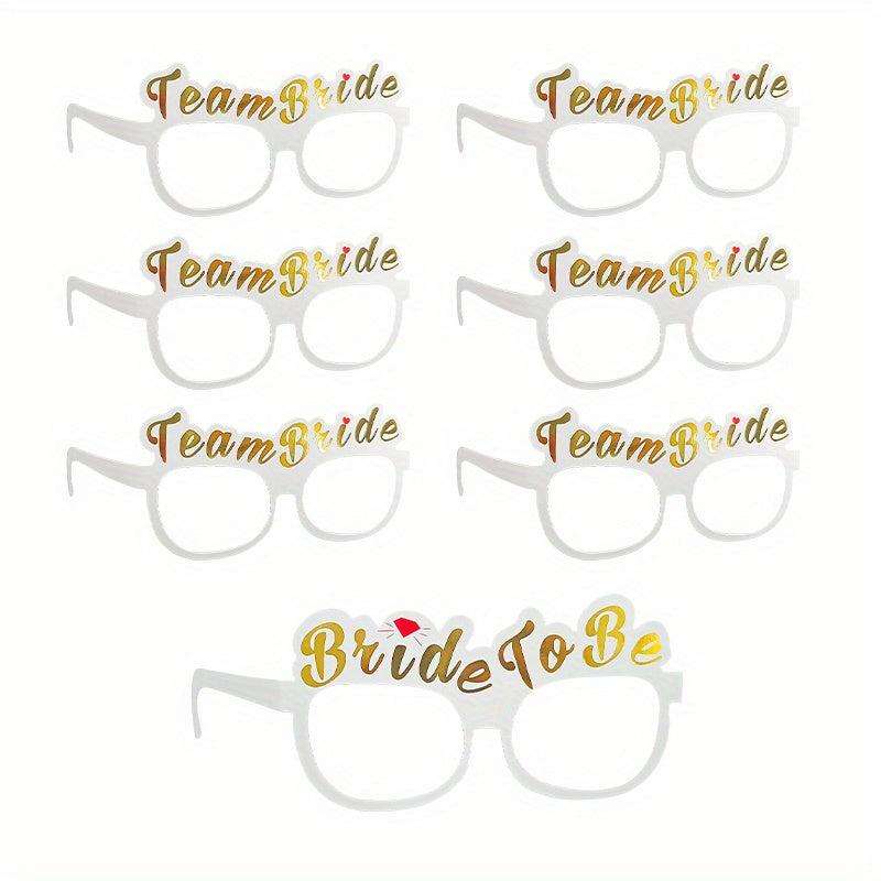 7pcs Team Bride Party Paper Glasses Wedding Decoration