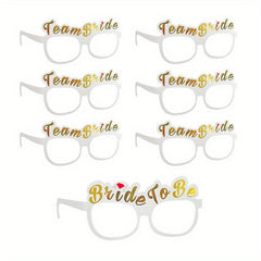 7pcs Team Bride Party Paper Glasses Wedding Decoration