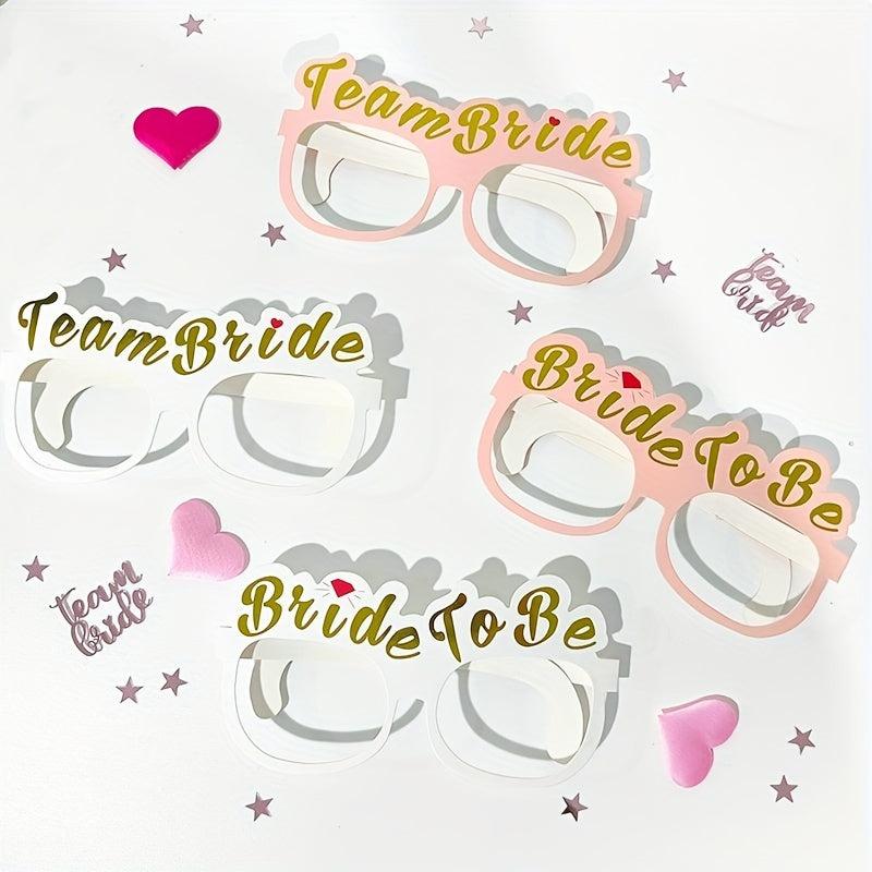 7pcs Team Bride Party Paper Glasses Wedding Decoration