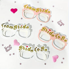 7pcs Team Bride Party Paper Glasses Wedding Decoration