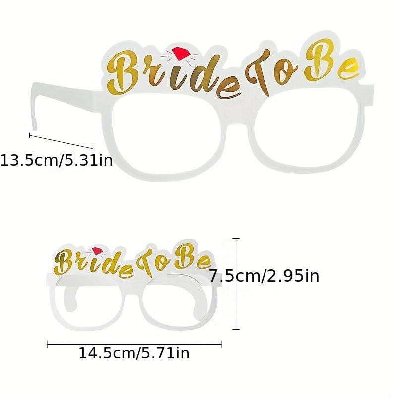 7pcs Team Bride Party Paper Glasses Wedding Decoration