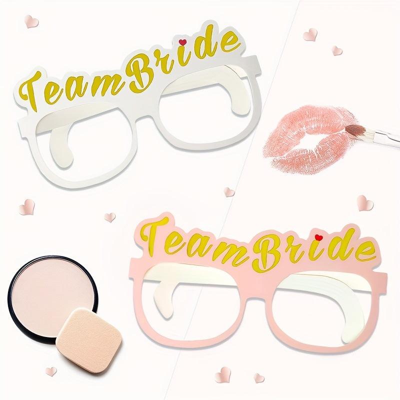 7pcs Team Bride Party Paper Glasses Wedding Decoration