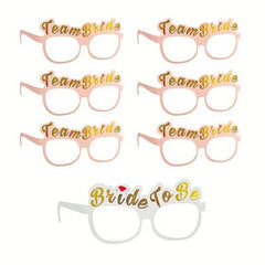 7pcs Team Bride Party Paper Glasses Wedding Decoration