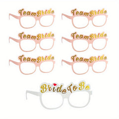 7pcs Team Bride Party Paper Glasses Wedding Decoration