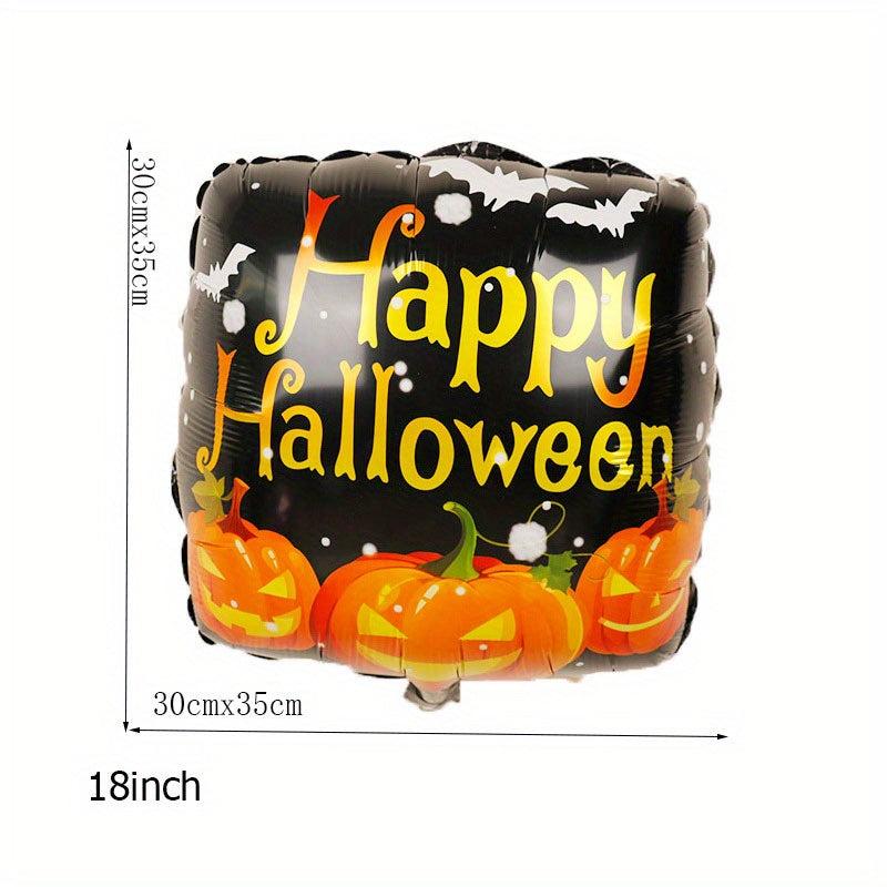 1pc Mini Halloween Cartoon Square Pumpkin Aluminium Film Balloon Decoration