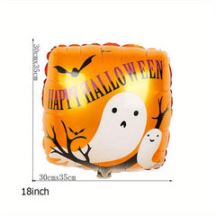 1pc Mini Halloween Cartoon Square Pumpkin Aluminium Film Balloon Decoration