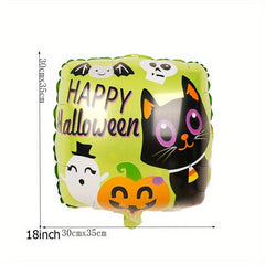 1pc Mini Halloween Cartoon Square Pumpkin Aluminium Film Balloon Decoration