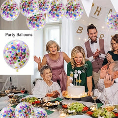 5pcs Colorful Sequin Transparent Latex Balloons - Party Decoration