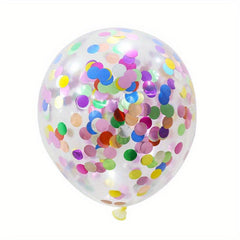 5pcs Colorful Sequin Transparent Latex Balloons - Party Decoration