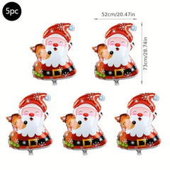 5pcs Xmas Party Balloons Santa Snowman Foil Balloon