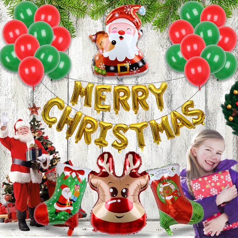 5pcs Xmas Party Balloons Santa Snowman Foil Balloon
