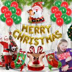 5pcs Xmas Party Balloons Santa Snowman Foil Balloon