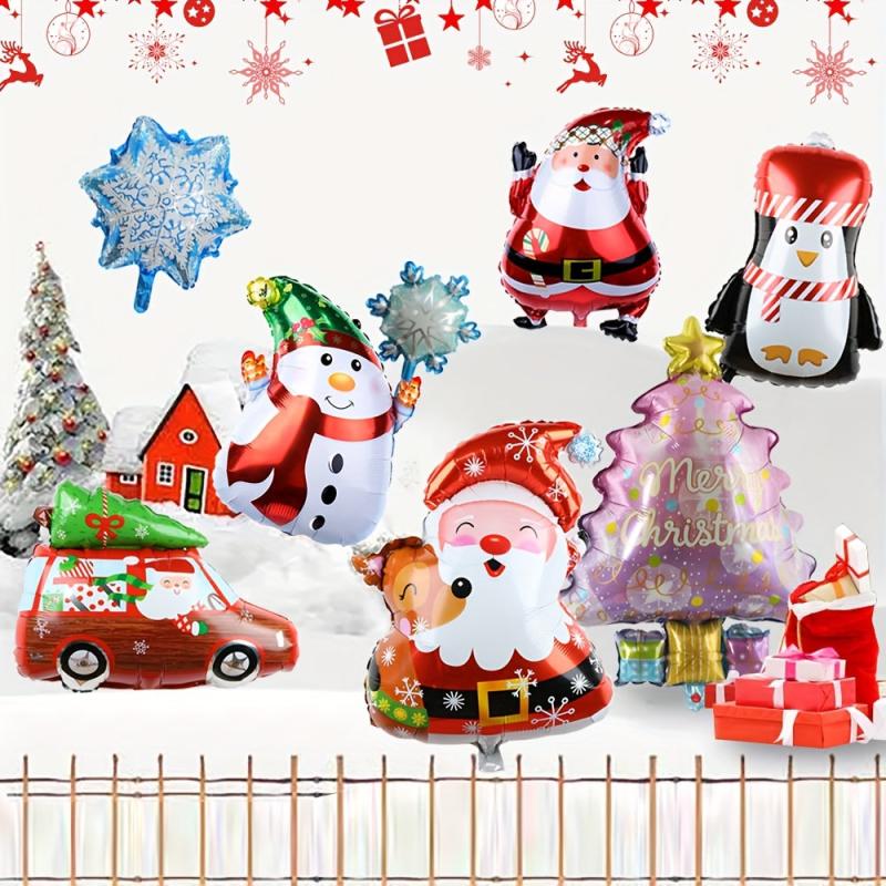 5pcs Xmas Party Balloons Santa Snowman Foil Balloon