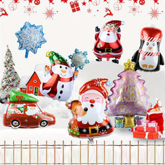 5pcs Xmas Party Balloons Santa Snowman Foil Balloon