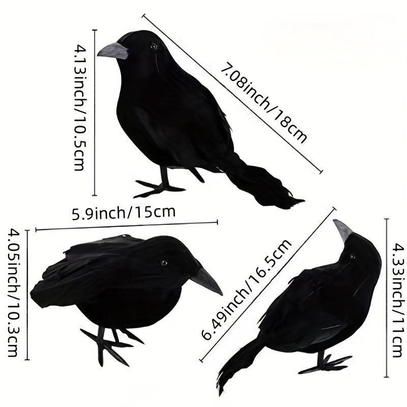 1pc Halloween Crow Outdoor Decor Simulated Crow Halloween Decoration