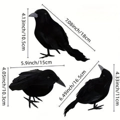 1pc Halloween Crow Outdoor Decor Simulated Crow Halloween Decoration