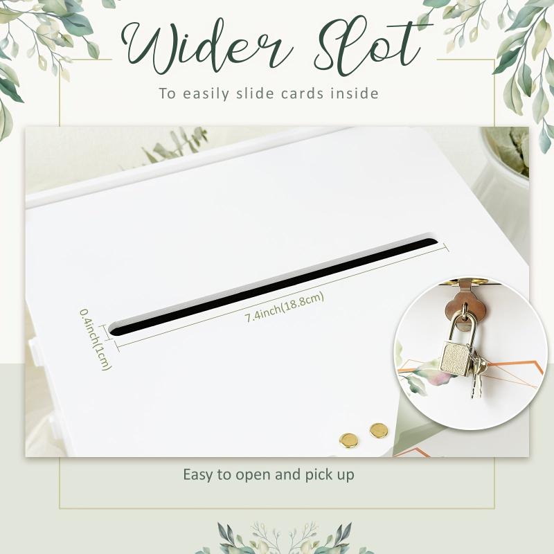 DIY Wedding Card Box With Lock Eucalyptus Design