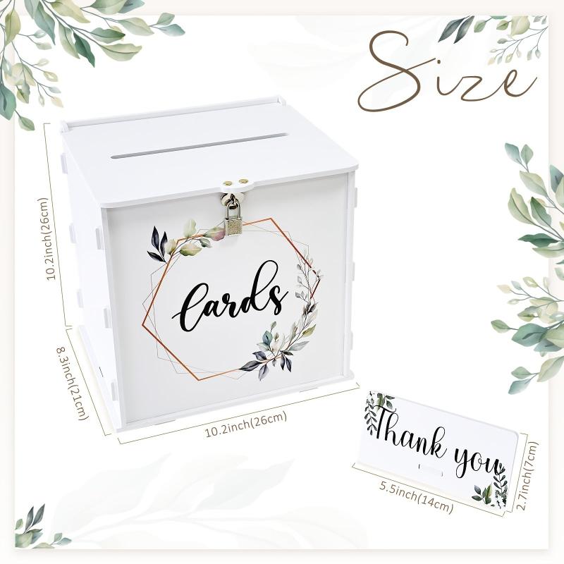 DIY Wedding Card Box With Lock Eucalyptus Design