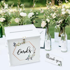 DIY Wedding Card Box With Lock Eucalyptus Design