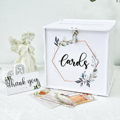 DIY Wedding Card Box With Lock Eucalyptus Design