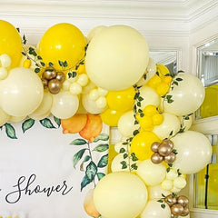 116pcs Yellow Theme Wedding Birthday Party Decoration Balloons