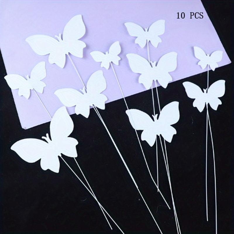 10pcs Butterfly Cake Decoration for Birthday Cakes, Princess Insert Card