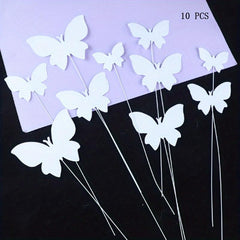 10pcs Butterfly Cake Decoration for Birthday Cakes, Princess Insert Card