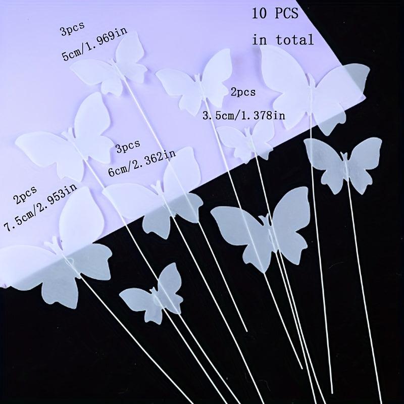 10pcs Butterfly Cake Decoration for Birthday Cakes, Princess Insert Card