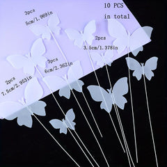 10pcs Butterfly Cake Decoration for Birthday Cakes, Princess Insert Card