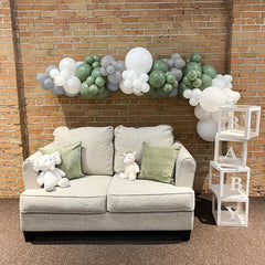 Retro Green Gray Balloon Garland Arch Kit 147PCS for Party