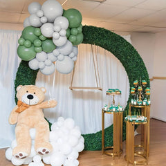 Retro Green Gray Balloon Garland Arch Kit 147PCS for Party