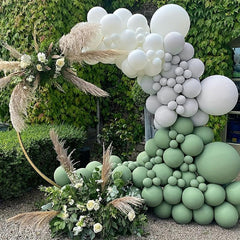 Retro Green Gray Balloon Garland Arch Kit 147PCS for Party