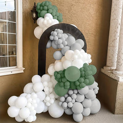 Retro Green Gray Balloon Garland Arch Kit 147PCS for Party
