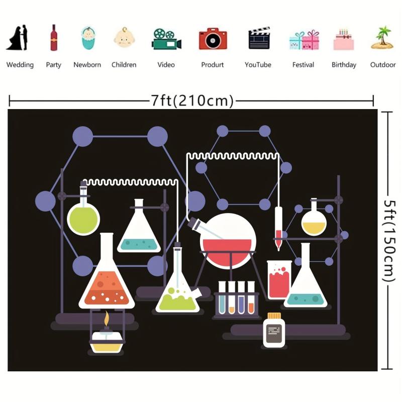 Mad Science Party Decoration Background - Scientist Theme Banner