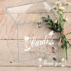Clear Wedding Card Box With Lock Gift Money Holder Reception Anniversary Rustic