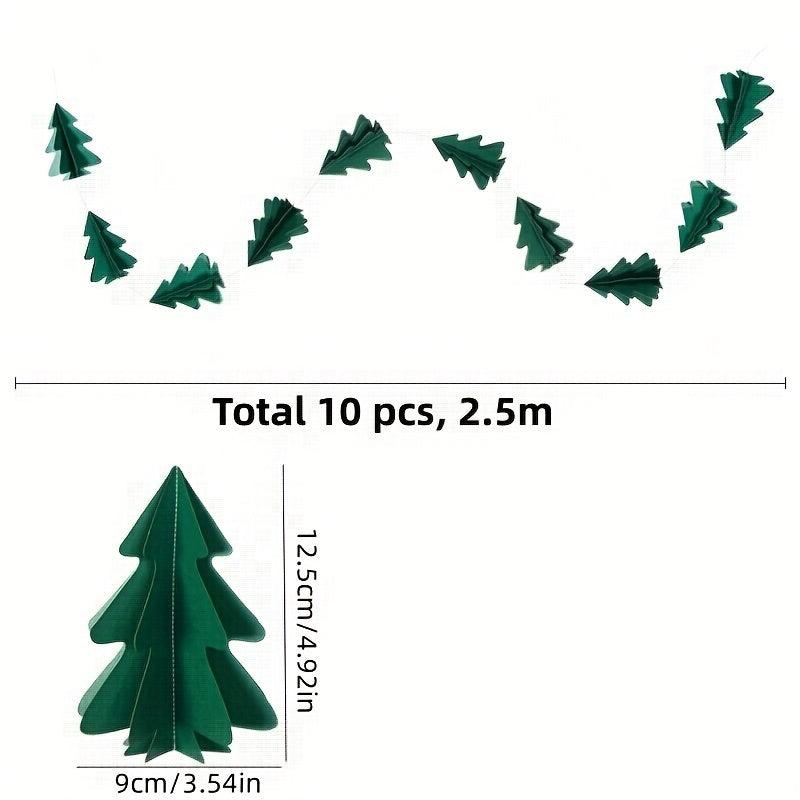 3D Christmas Tree Decorations Paper Skewers Flower Decor Parties Decor