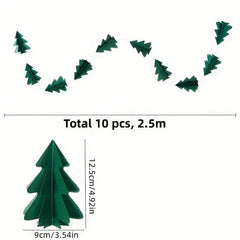 3D Christmas Tree Decorations Paper Skewers Flower Decor Parties Decor