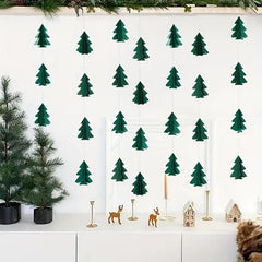 3D Christmas Tree Decorations Paper Skewers Flower Decor Parties Decor