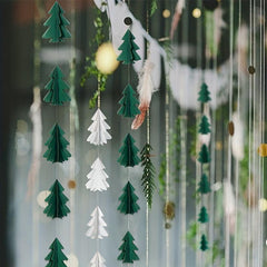 3D Christmas Tree Decorations Paper Skewers Flower Decor Parties Decor