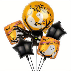 5pcs Halloween Balloons Pumpkin Bat Mummy Witch Castle Decor