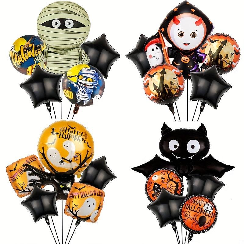 5pcs Halloween Balloons Pumpkin Bat Mummy Witch Castle Decor