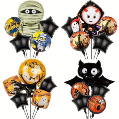 5pcs Halloween Balloons Pumpkin Bat Mummy Witch Castle Decor